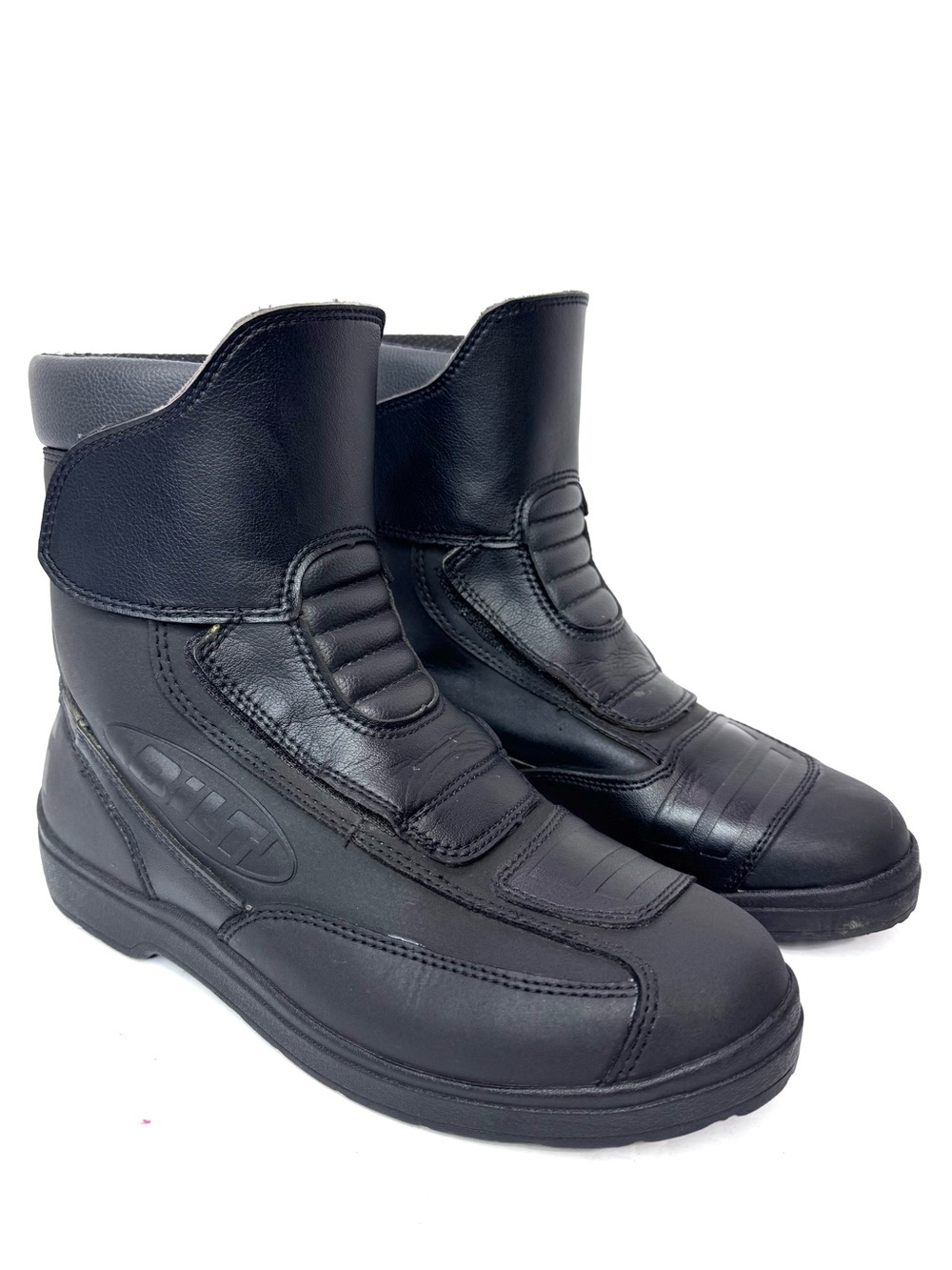 Bilt Black Micro Fiber Leather Slip On Ankle Motorcycle Riding Boots Men Size 9